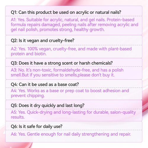 Gelike EC Nail Strengthener and Growth Polish: Milky Pink Protein and Vitamin Enriched Quick Dry Hardener Repair for Brittle Thin Damaged Nails at Home DIY Salon Quality Vegan 16ml No UV Need