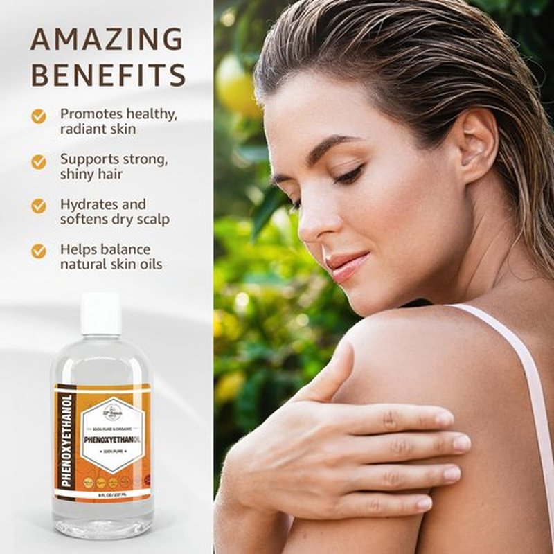 PHENOXYETHANOL Preservative Liquid (32 oz) Paraben-Free; Formaldehyde-Free; Water & Oil Soluble | Suitable for Soap Making, Lotions, Conditioners, Creams | Keeps Products Fresh & Safe | 32 Ounces