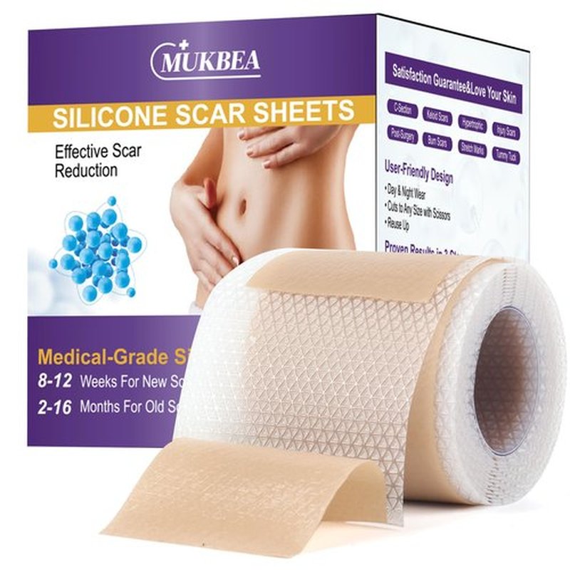 Silicone Scar Sheets, Silicone Scar Tape, Scar Tape for Keloid Bump Removal, Reusable Silicone Scar Strip for C-Section, Keloid, Surgery, Burns, Acne Scar et(1.6”x120”Roll-3M)