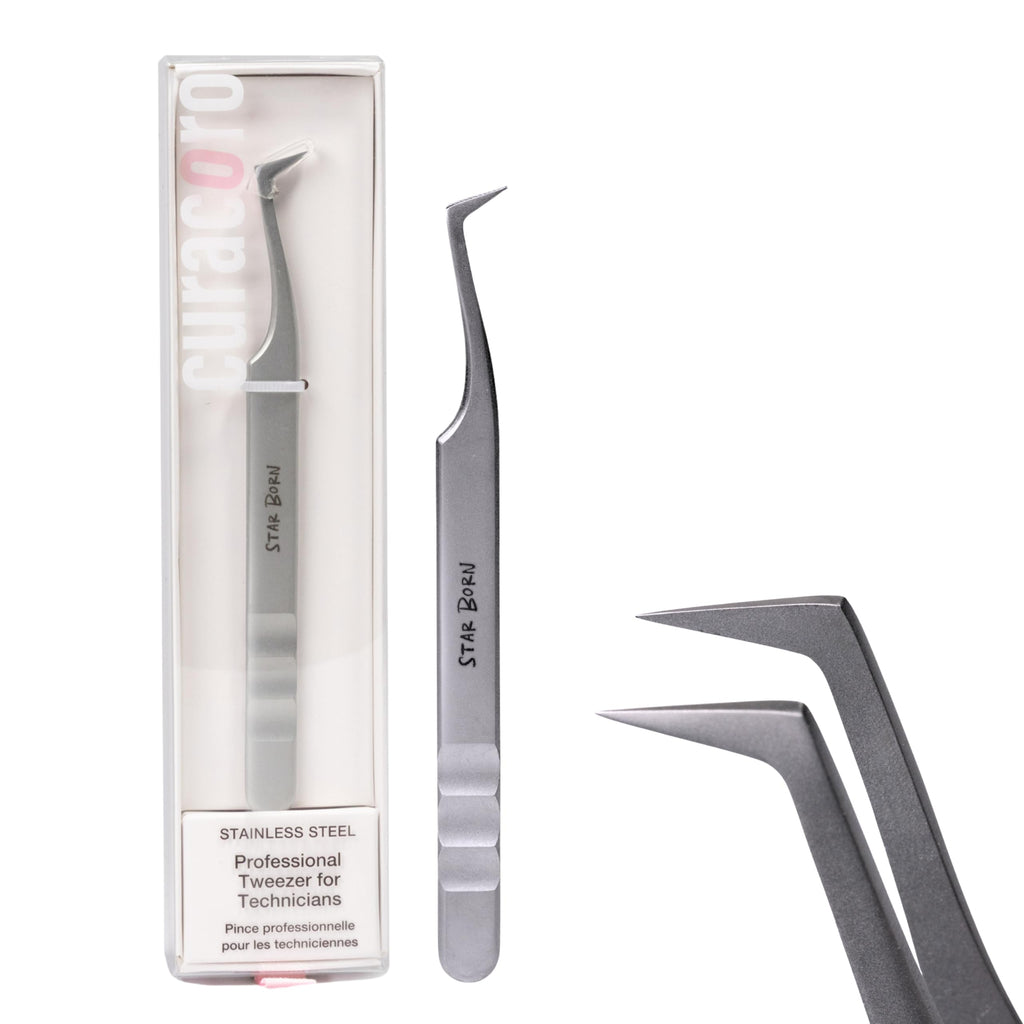 Curacoro Lash Tweezers, LashSmith L-Shaped Tweezer - StarBorn