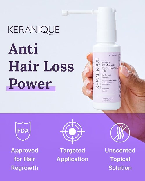 Keranique Hair Regrowth Treatment for Women - 2% Minoxidil Topical Solution for Thinning Hair - 2 Fl Oz