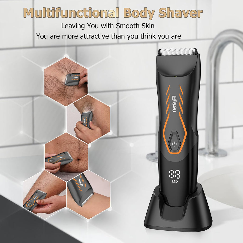 Manscape Body Hair Trimmer for Men w/Light Pubic Hair Trimmer Safe Blade