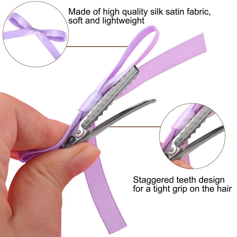 Vodolo Hair Bows for Girls,20 PCS Small Bow Hair Clips Tassel Ribbon Bowknot With Short Tail,Ribbon Hair Bows Barrettes for Thick Thin Hair,Nonslip Hair Accessories Christmas Birthday Gifts