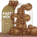 PartyWoo Brown Balloons - 120-Piece Boho Neutral Fall Arch Kit | 18", 12", 10", 5" Sizes for Birthday & Baby Shower