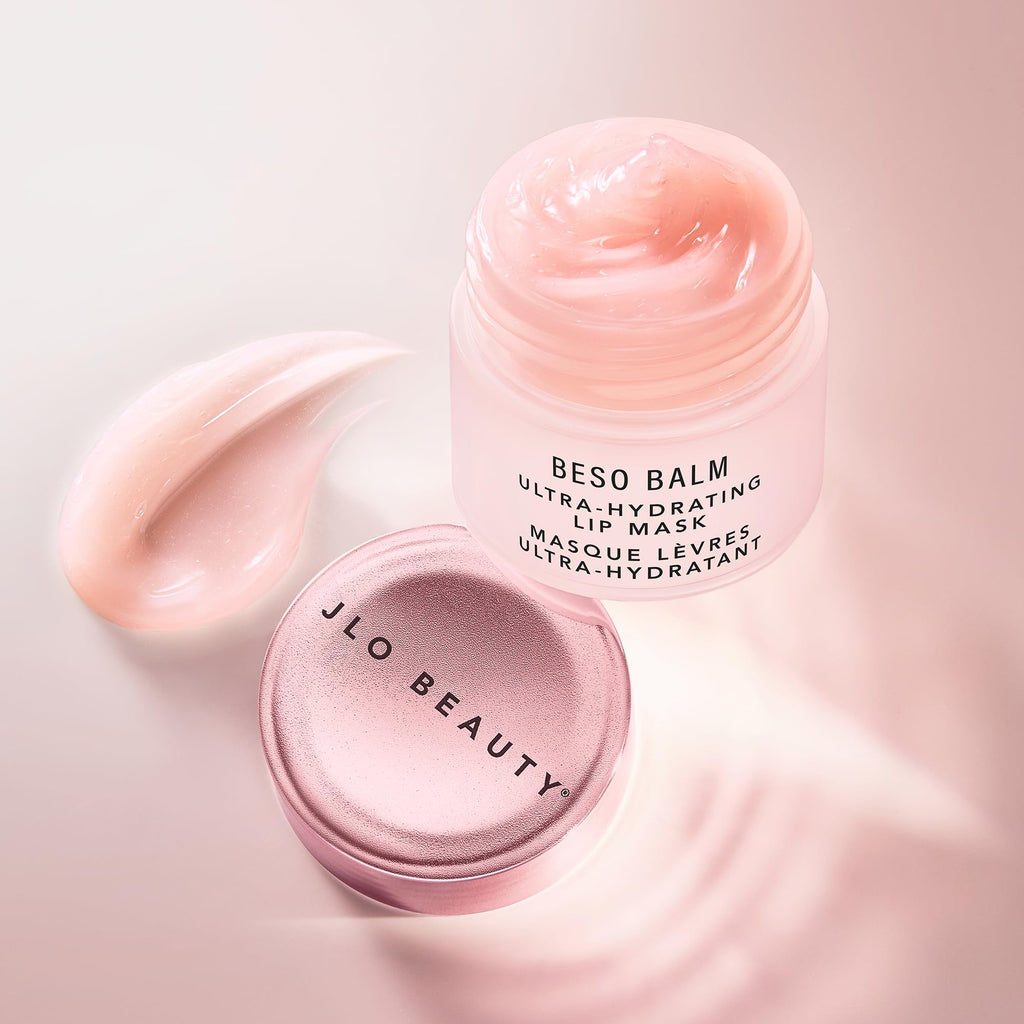 JLO BEAUTY Beso Balm Lip Mask 3-Pack, Vanilla-Scented Hydrating Balm & Overnight Sleeping Mask for Women, Glossy Finish, Helps Soften & Smooth Dry Lips