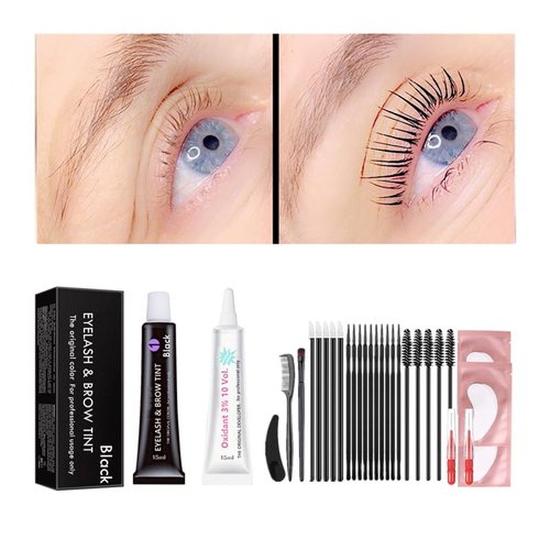 Skiennix Black Lash Tint Kit - Keratin Eyelash & Eyebrow Dye for Voluminous 6-Week Tint