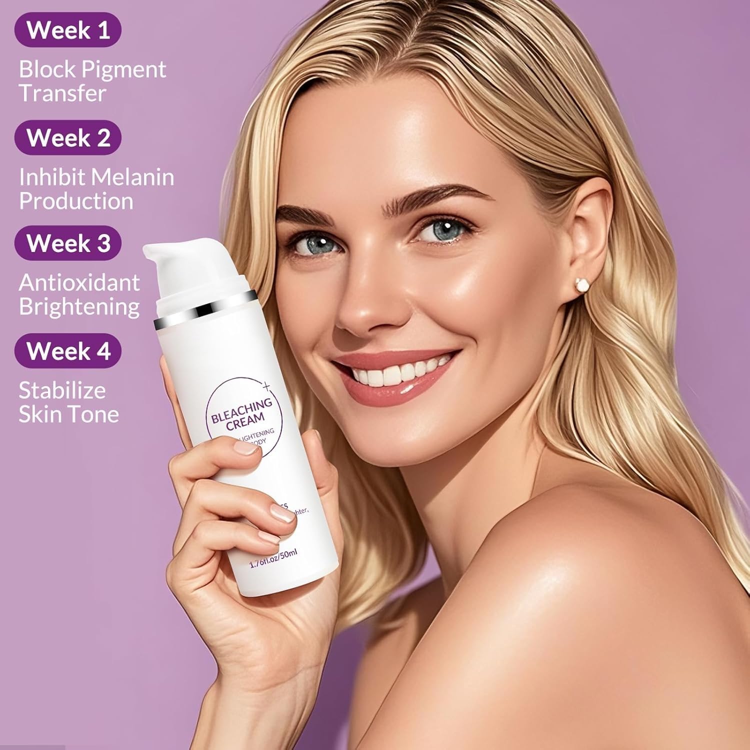 VicGFHS Skin Bleaching Cream, Skin Lightening Cream, Dark Spot Remover for Body, Elbows, Knees & Intimate Areas, Moisturizing Formula with Vitamin C, Lightweight & Fast Absorbing, 1.76 fl oz