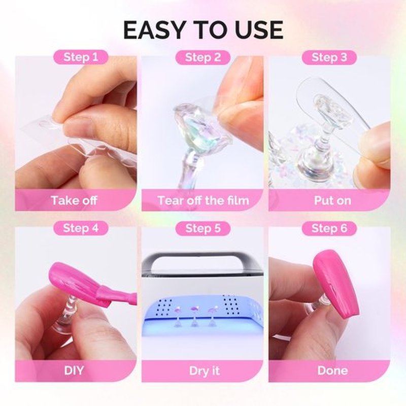 MelodySusie Nail Stand for Press Ons, 3 PCS Shiny Magnetic Bases Sets for Practice Painting Display with Brush Holder and 100 Pcs Reusable Double-Sided Tape for Home DIY Salon Supplies