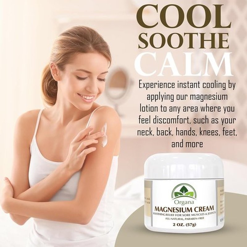 Organa Magnesium Cream - Fast-Absorbing Magnesium Lotion for Sleep - Topical Magnesium Lotion for Soothing & Instant Relief - Fast Absorbing and Fast Acting Foot Cream - Magnesium Butter
