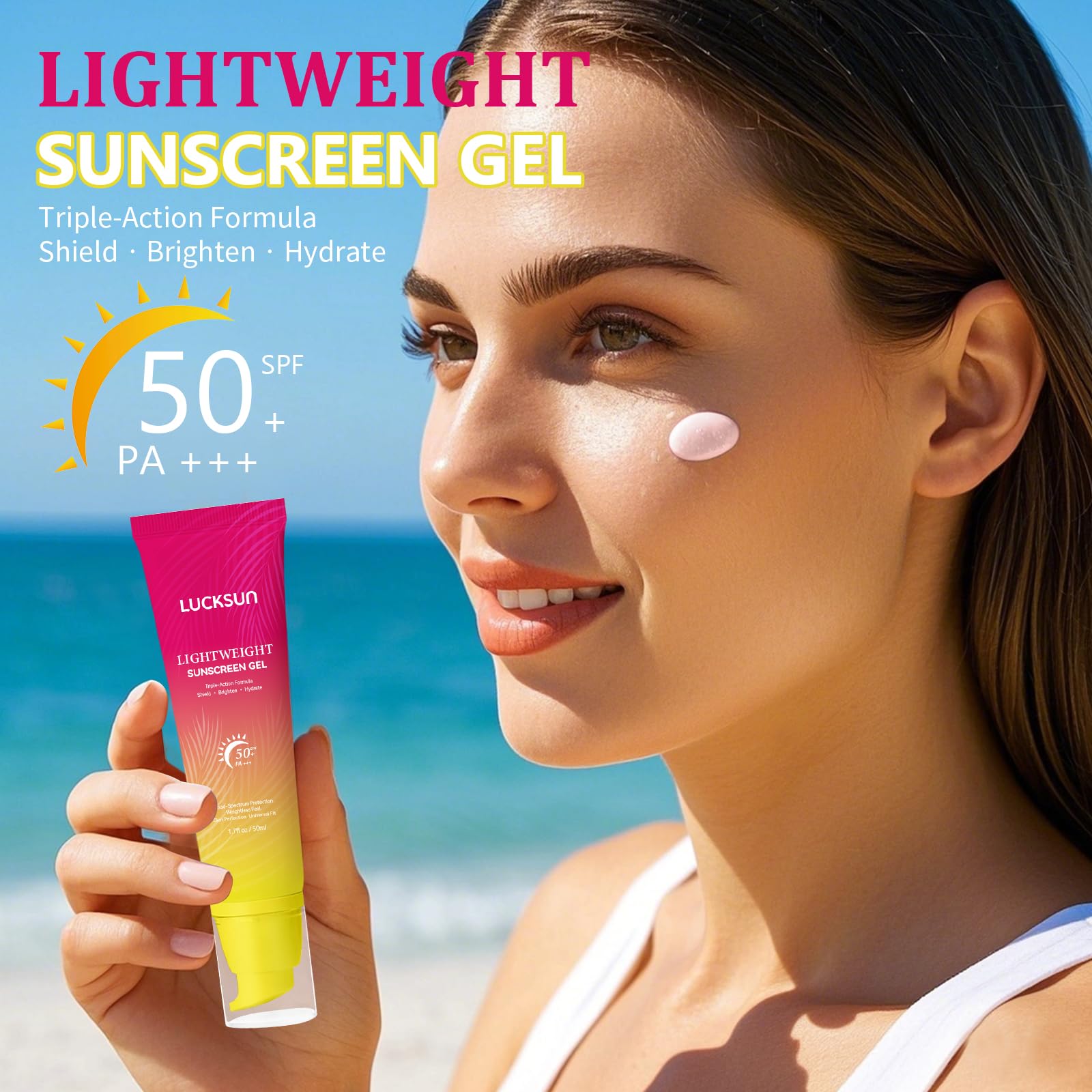 Tpyag Tinted Sunscreen for Face, Broad Spectrum SPF 50+ Sun screen Lotion - Lightweight, Water-Resistant Daily Moisturizer for Face & Body, Travel Size Sunscreen, Daily Protection,50ml