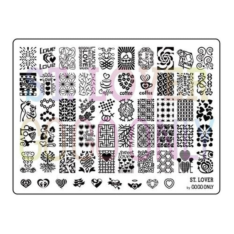 Gogoonly Nail Art Stamp Plate Collection St. Lover - Huge Size Stamping Image Plates Manicure Nail Designs DIY-BH000482