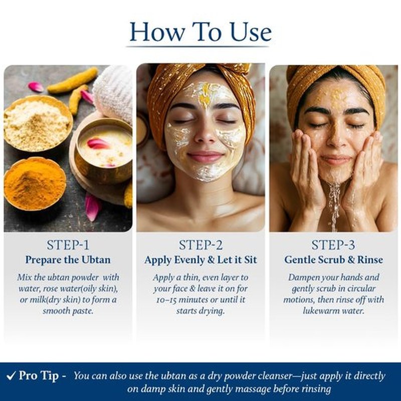 Blue Nectar Turmeric Ubtan Powder for Glowing Skin | Ayurvedic Ubtan Face Pack for Skin Brightening | Tan Removal Face Pack for Women & Men with Multani Mitti Powder | (4.05 Oz, 9 Herbs)