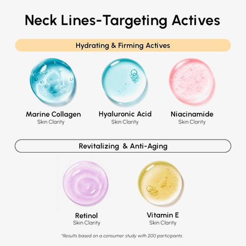 MAREE Neck Wrinkle Patches - Collagen Anti-Wrinkle Treatment with Retinol & Hyaluronic Acid - 5 Pcs for Firming & Lifting