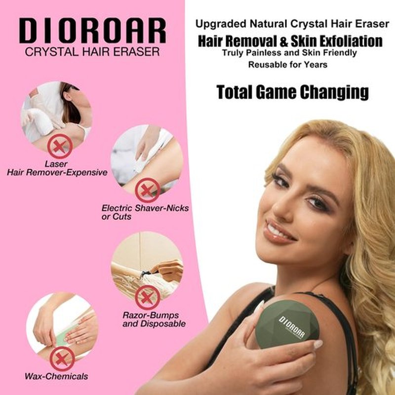 Skiennix Crystal Hair Eraser - Upgraded Painless Hair Remover for Silky Skin | Olive Green