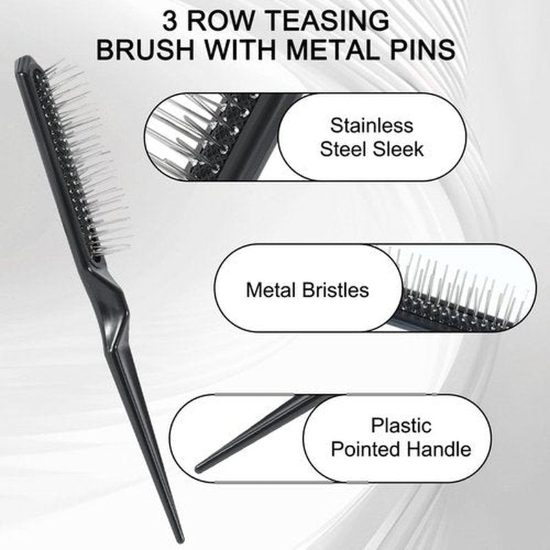 SIMPOR Wig Brushes for Synthetic, Hair Wig Comb Set, 3 Row Wire Brush Hair Extension Wire Loop 3 PCS