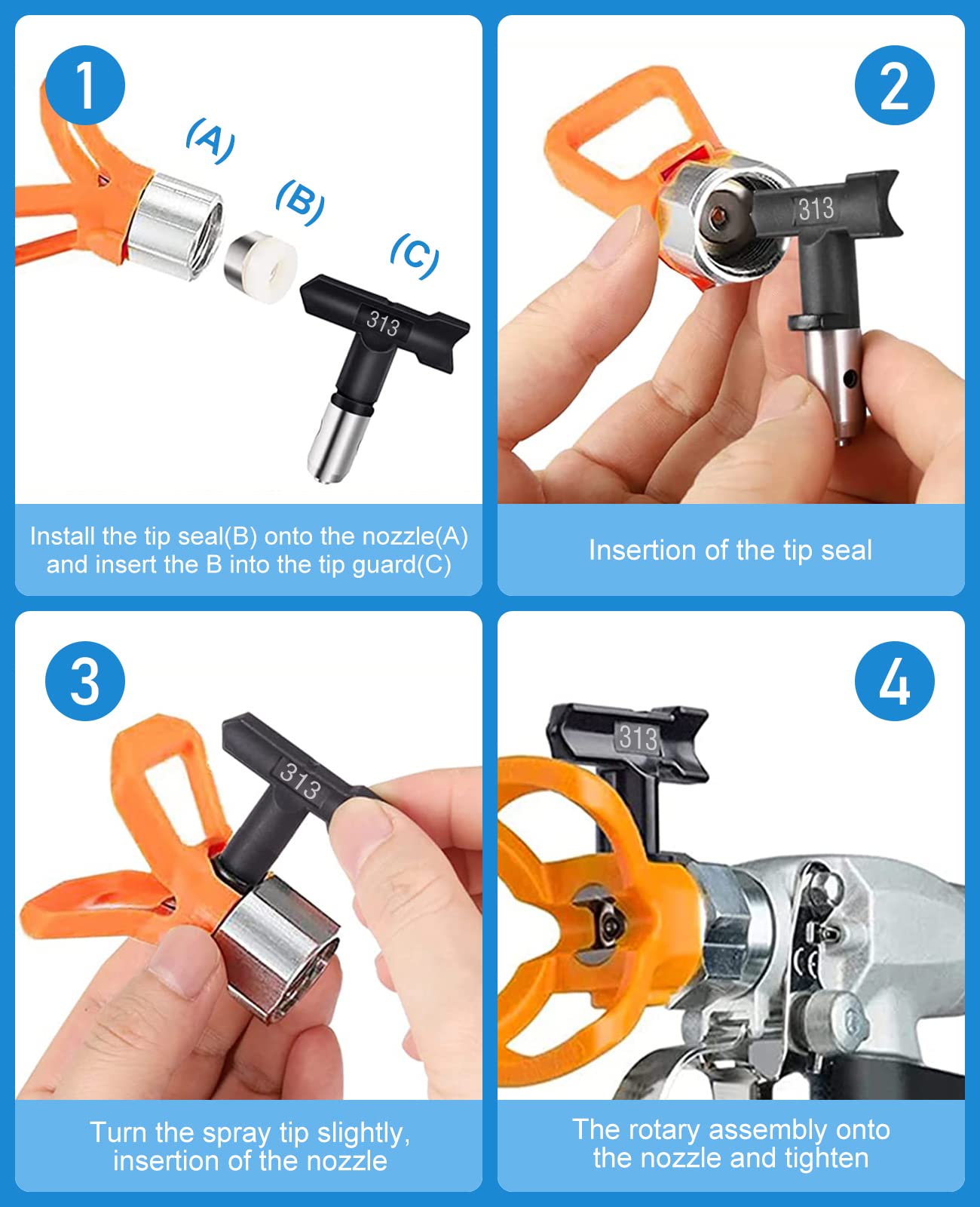 Spray tip Reversible Sprayer Tips Airless Paint Sprayer Nozzle Tips