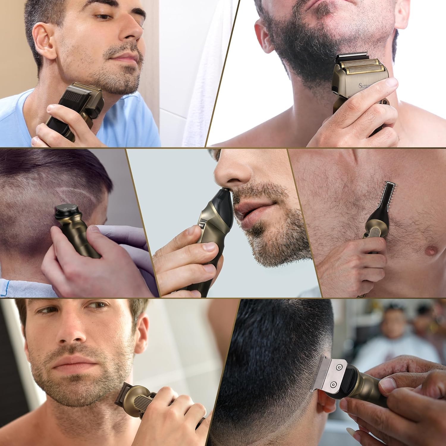 Scttomon Foil Shavers for Men Beard Trimmer Electric Razor for Men Bald Head Hair Shaving Kit Cordless Waterproof