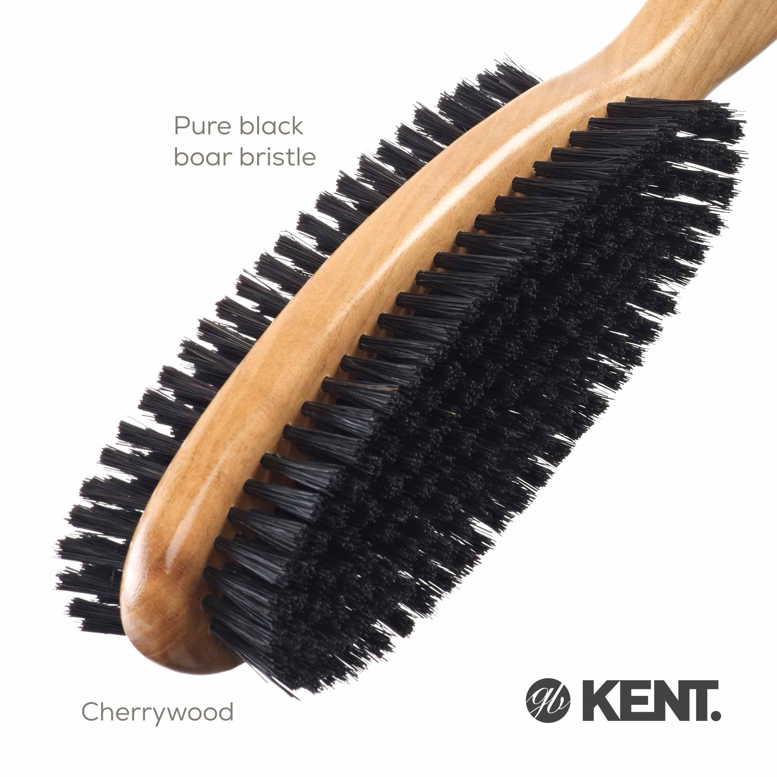 Kent CC20 Double Sided Cherrywood Clothes Brush and Lint Remover, Firm Side for Dust and Dirt, Soft Side for Gentle Brushing for Keeping Fabrics Free from Fibres, Fluff and Pet Hair, Made in England
