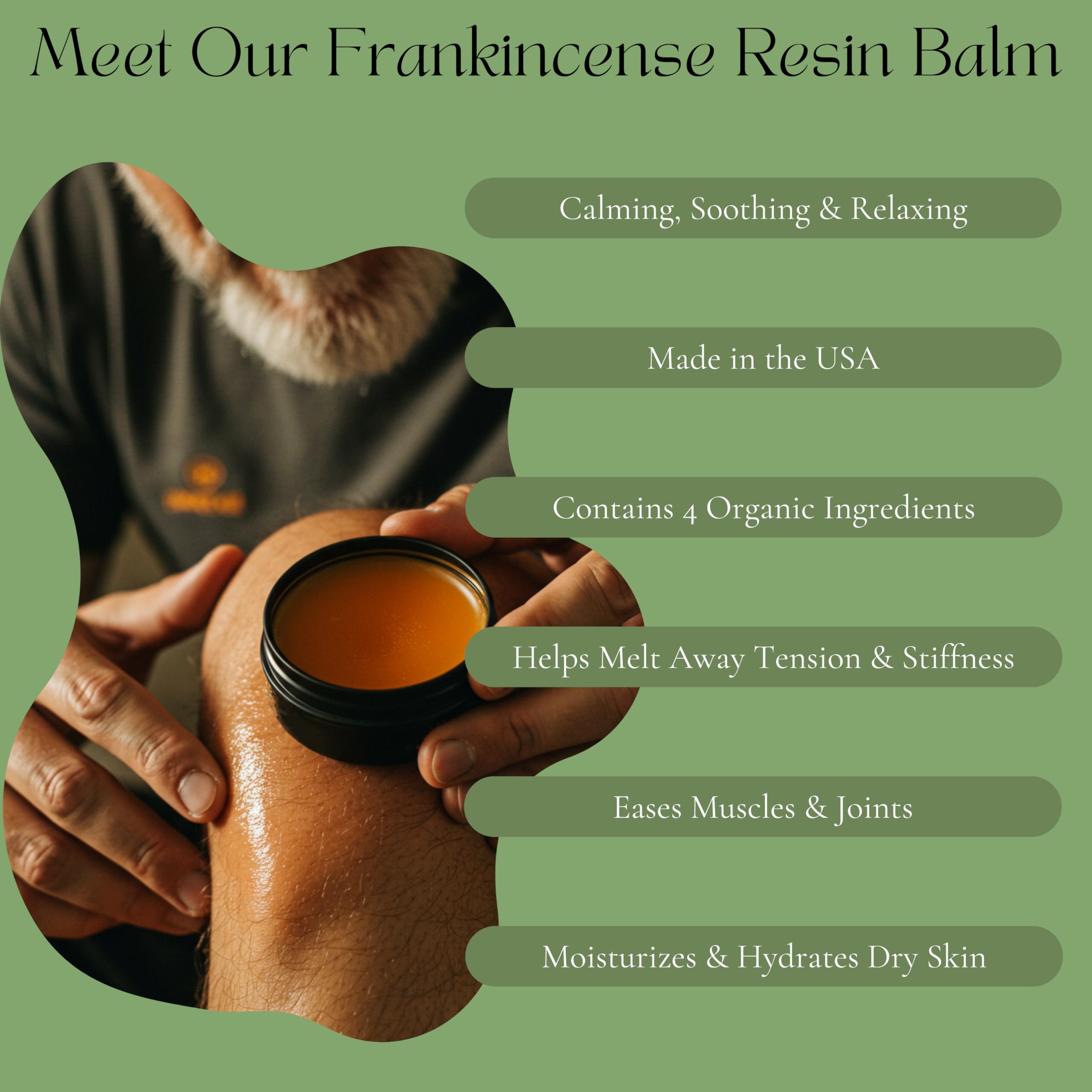 Beauty Glow Frankincense Resin Infused Balm Organic Castor & Rosehip Oils Frankincense Moisturizer Miracle Rub for Muscles & Joints Dry Sensitive Skin, Body, Hands & Face Natural Skin Care