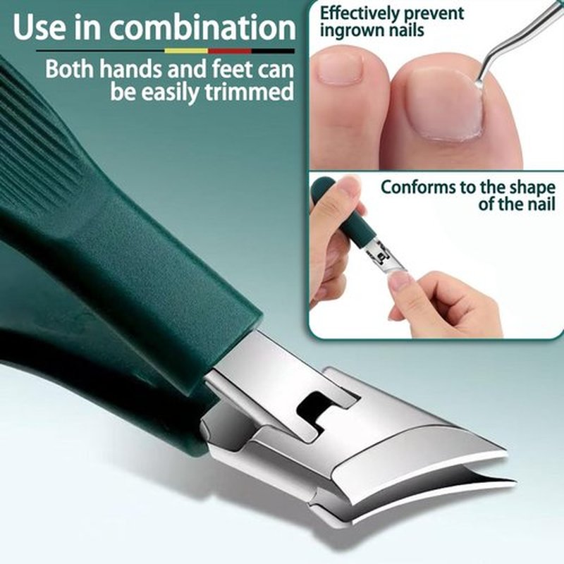 Eagle Beak Beveled Nail Clippers,3-Piece Set of Upgrade Stainless Steel Wide Jaw Opening Anti-Splash Nail Clipper,Wide Jaw Opening Anti-Splash Slanted for Ingrown & Thick Toenails for Men Women