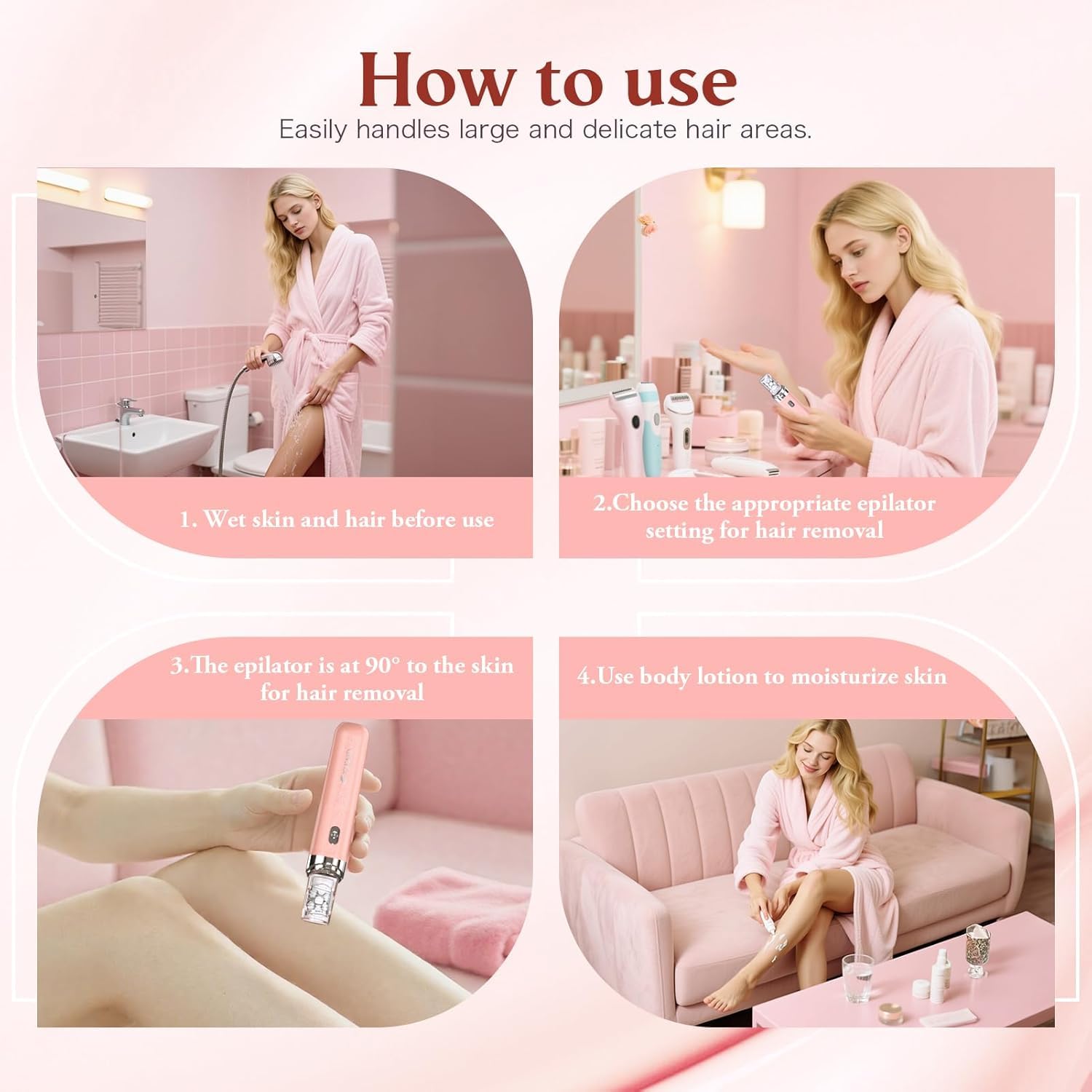 Epilator for Women, 2-in-1 Facial Hair Removal Epilator, Painless Designed Hair Remover with Built-in LED Light for Precision, Smooth Glide Hair Remover for Women Face Lips Chin Peach Fuzz (Yellow)