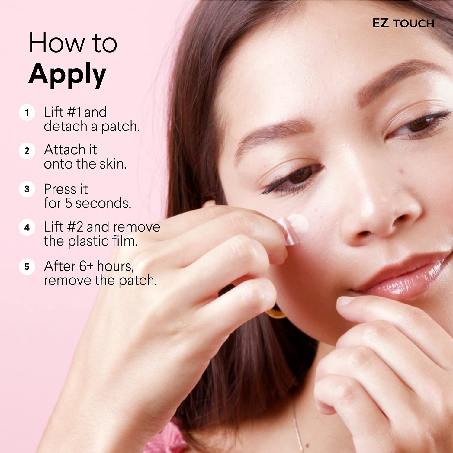 Touch-free Hydrocolloid Acne Pimple Patch(60 count, 12mm, Fast0Healing) | Last 48 hr | Patented Korean Spot Cover by EZ touch