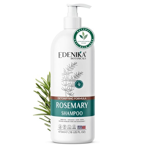 Edenika Botanicals Rosemary Oil Shampoo - Biotin Formula for Thinning Hair | Sulfate-Free, 16 fl oz