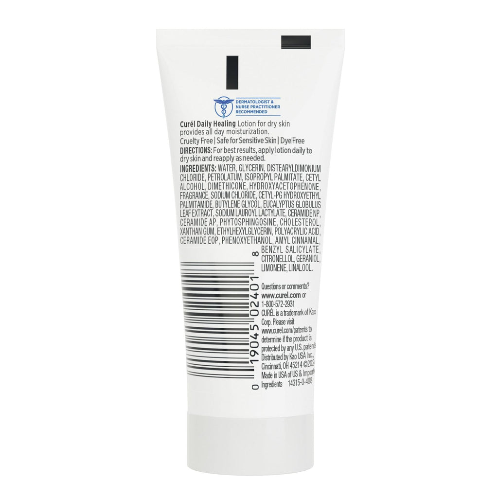 Curel Daily Healing Body Lotion for Dry Skin, Dermatologist Recommended Hydrating Body Lotion with Advanced Ceramides Complex 1 Oz, (Pack of 60)