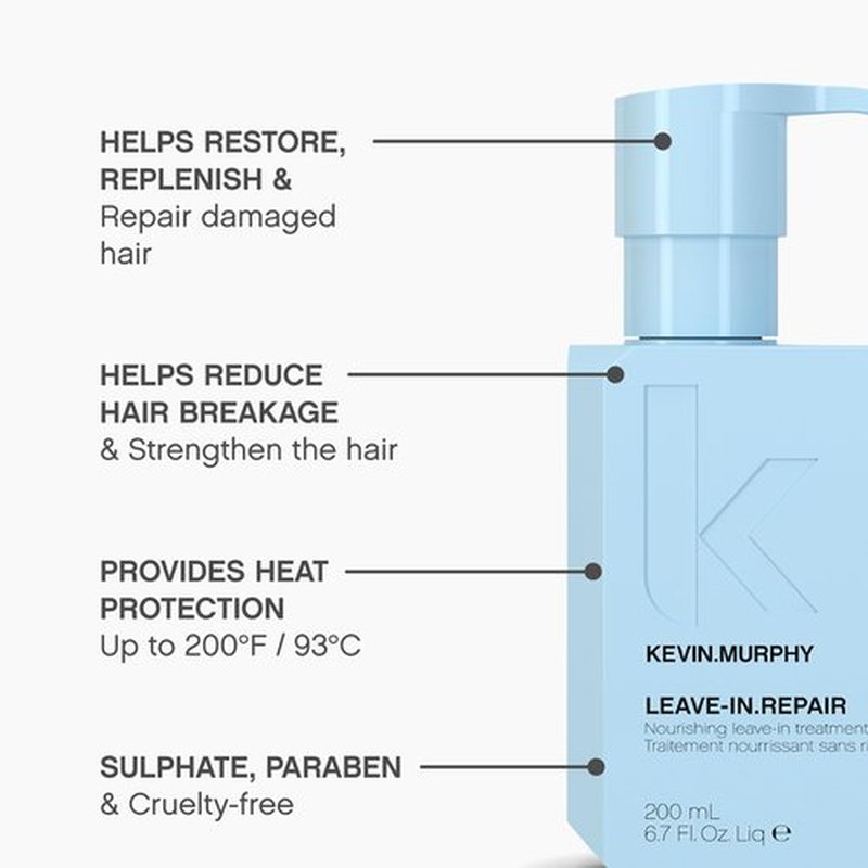 KEVIN.MURPHY LEAVE-IN.REPAIR - Keratin Treatment - For All Types - Damaged Hair Repair - Heat Protectant for Hair - Cruelty Free Hair Care - 200 mL / 6.7 fl oz (Pack of 2)