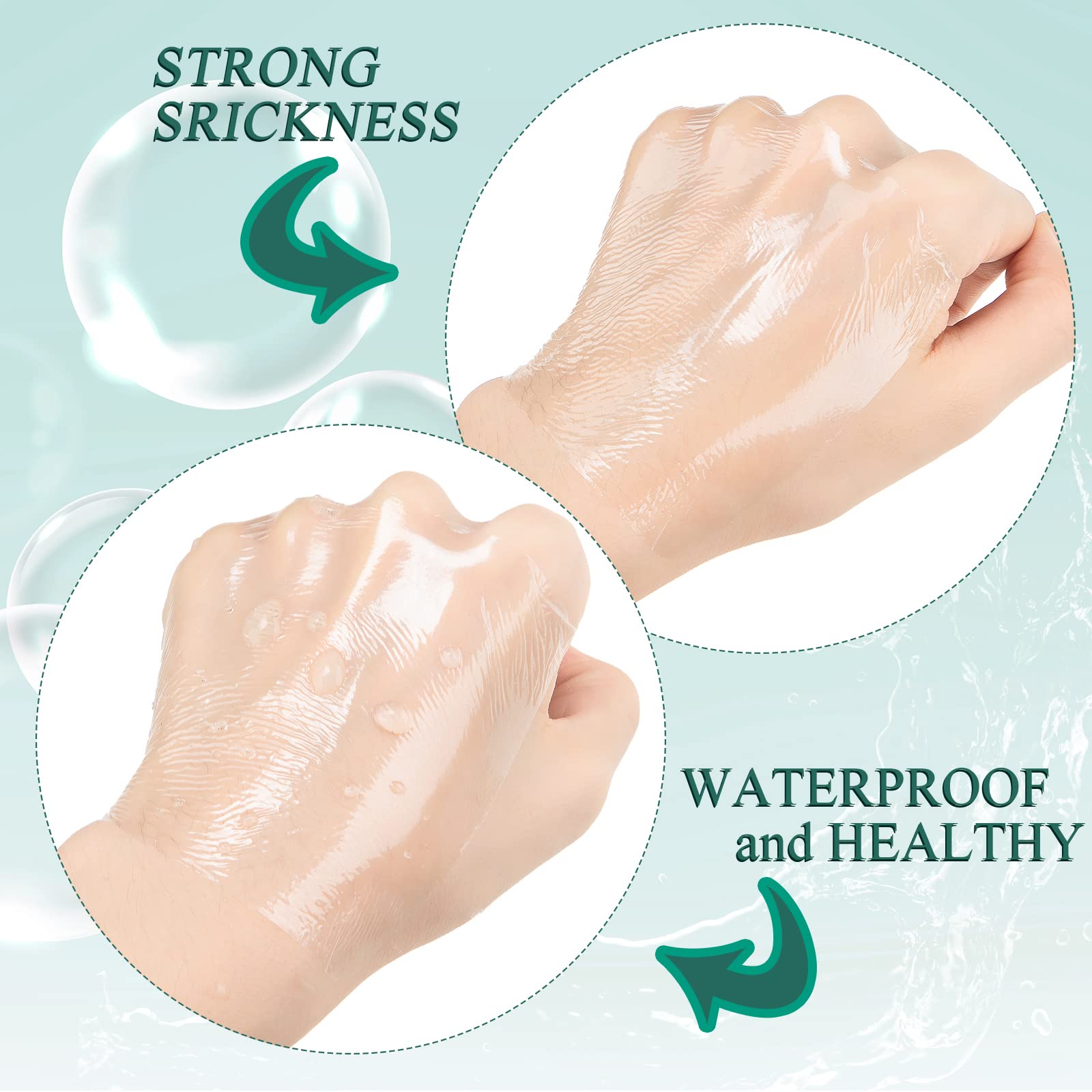 BBTO 100 Pcs Transparent Stretch Adhesive Bandage Waterproof Clear Patches Cover Protective Shower Film Wrap (2,4,6,8 Inch)