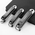 HAPPITON Nail Clippers Set 3PCS Stainless Steel Fingernail Toenail Clipper Cutters Pedicure Tools for Women&Men with Storage Case (Black)