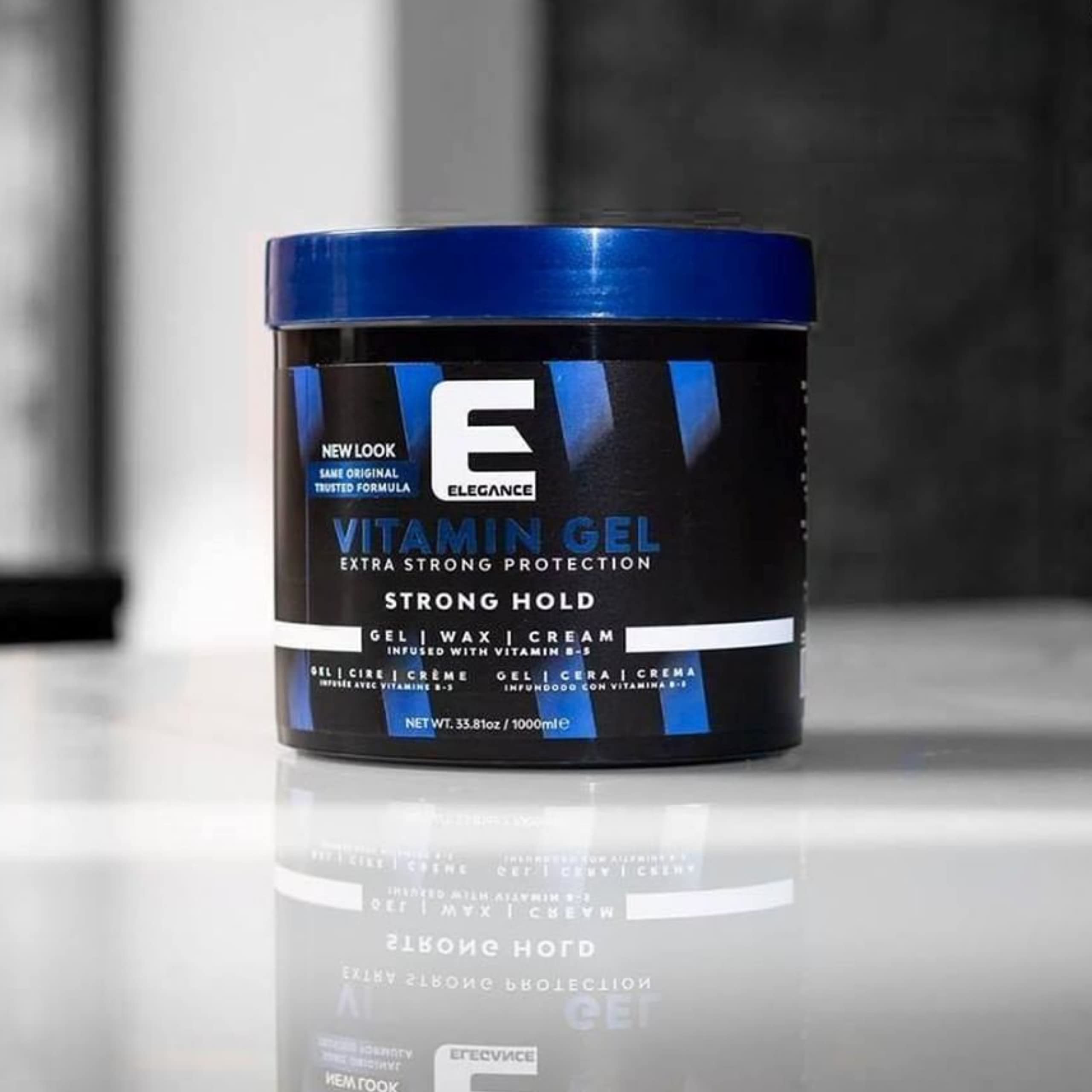 Elegance Vitamin Gel, 16.9 Oz, Infused with Vitamin Pro-VB-5, Strong Hold Gel, Maximum Hair Protection and Natural Long Lasting Shine
