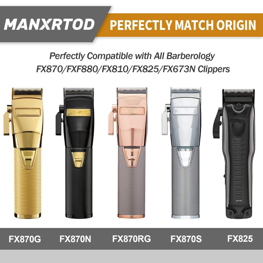 Manxrtod FX802G Replacement Blades Compatible with FX870/FXF880/FX810/FX825/FX673N Clippers, DLC Replacement Taper Blades for BaByli*s* Clipper Blades, Gold