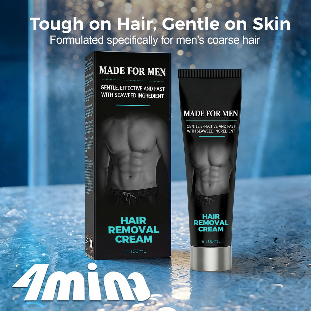 Men’s Hair Removal Cream, Body Grooming Cream for Men, Gentle Formula for Arms, Legs, Chest & Underarms, Easy Rinse-Off Body Hair Removal Cream, 100ml (2)