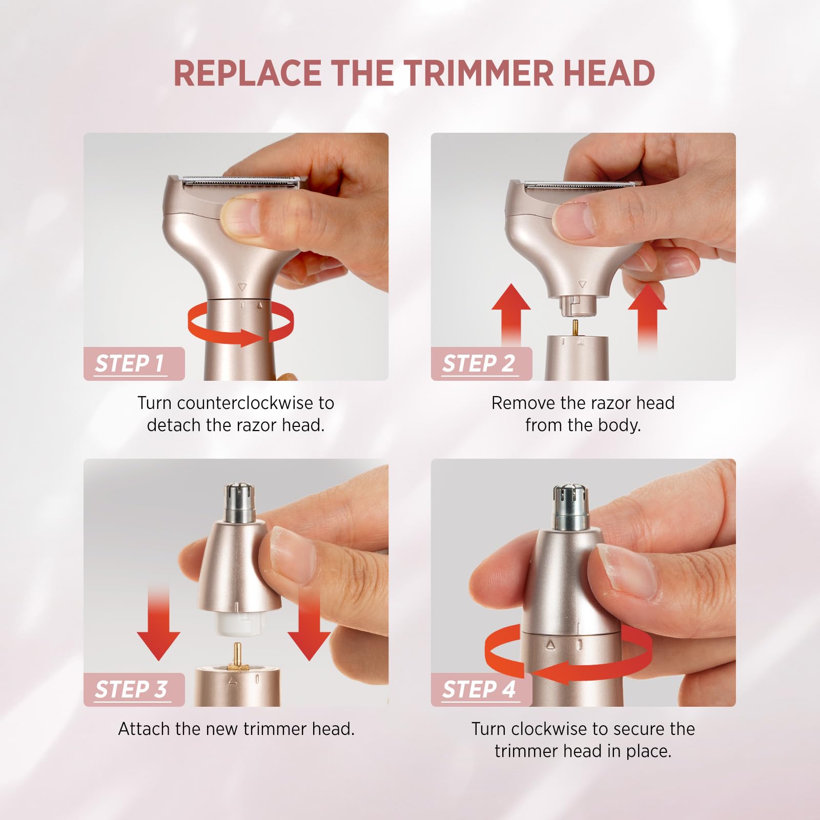 Orchrose Nose Hair Trimmer Head: OC-A12 Replacement Shaving Attachment - Safe & Effortless Trimming for Women - 1 Pack