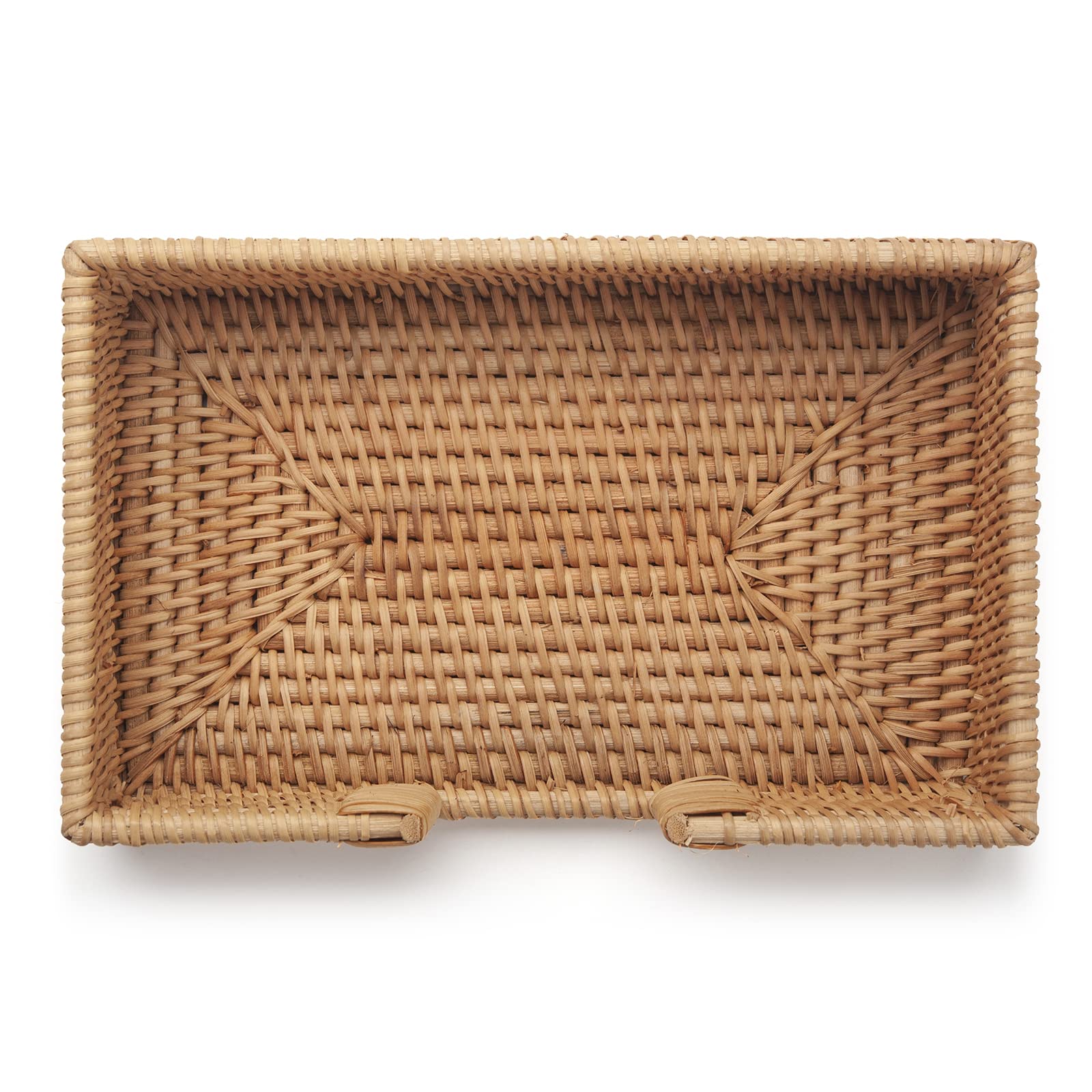 Rattan Napkin Holder Rectangle, 9.5" x 5.5" x 2", Wicker Napkin Tray, Woven Guest Towel Holder for Restaurant/Kitchen/Bathroom Paper Towels for Guests