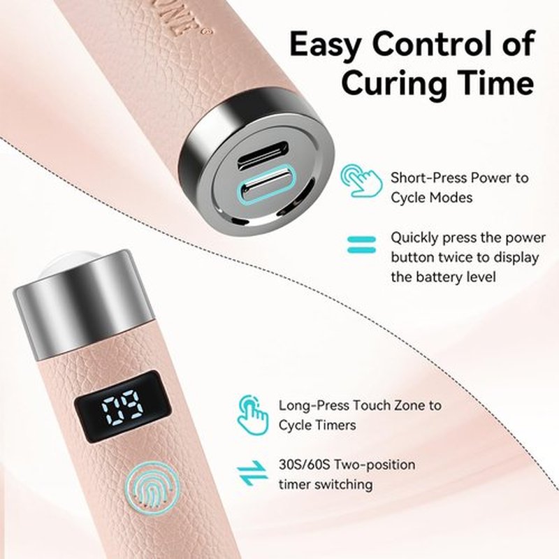 JODSONE Magnetic Bracket U V LED Nail Lamp Cordless Rechargeable Gel Polish Dryer Portable with Smart Sensor 2 Timers LCD Screen for Home DIY & Salon