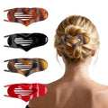 Flat Hair Claw Clips for Women,Tortoiseshell Medium Heart Hair Clips for Thick & Thin Hair- Comfortable Everyday Use for Office, Yoga, (4PCS)