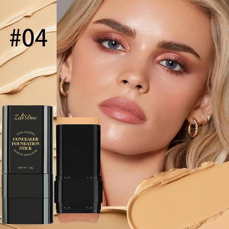 Skiennix Foundation Stick - Dual-Ended 2-in-1 Longwear & Waterproof Concealer for Dark Circles & Blemishes | 2.09 oz (04#)