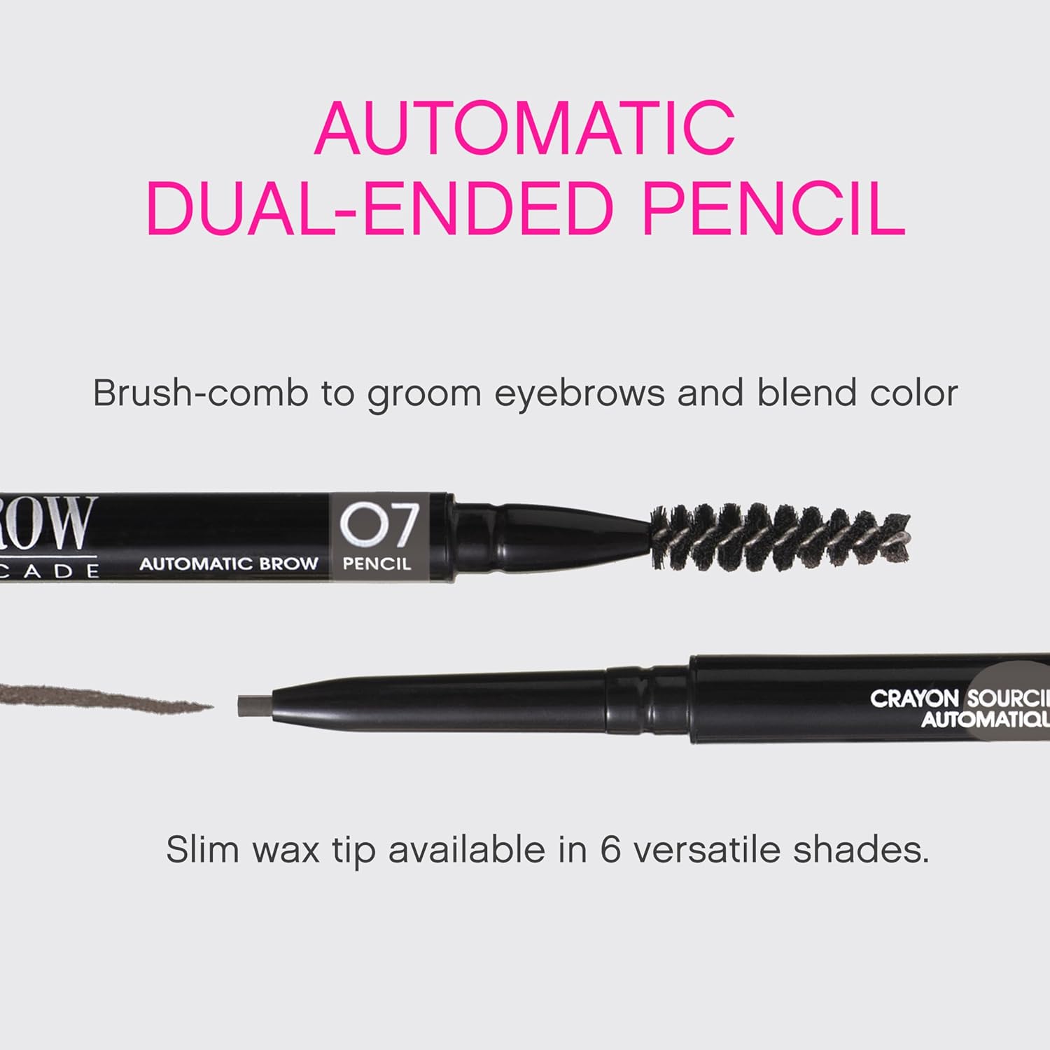 Vivienne Sabó Brow Arcade Eyebrow Pencil - Micro Definer with Brush for Cool-Toned Hair | Shade 07 Ash Brown, 0.035 oz
