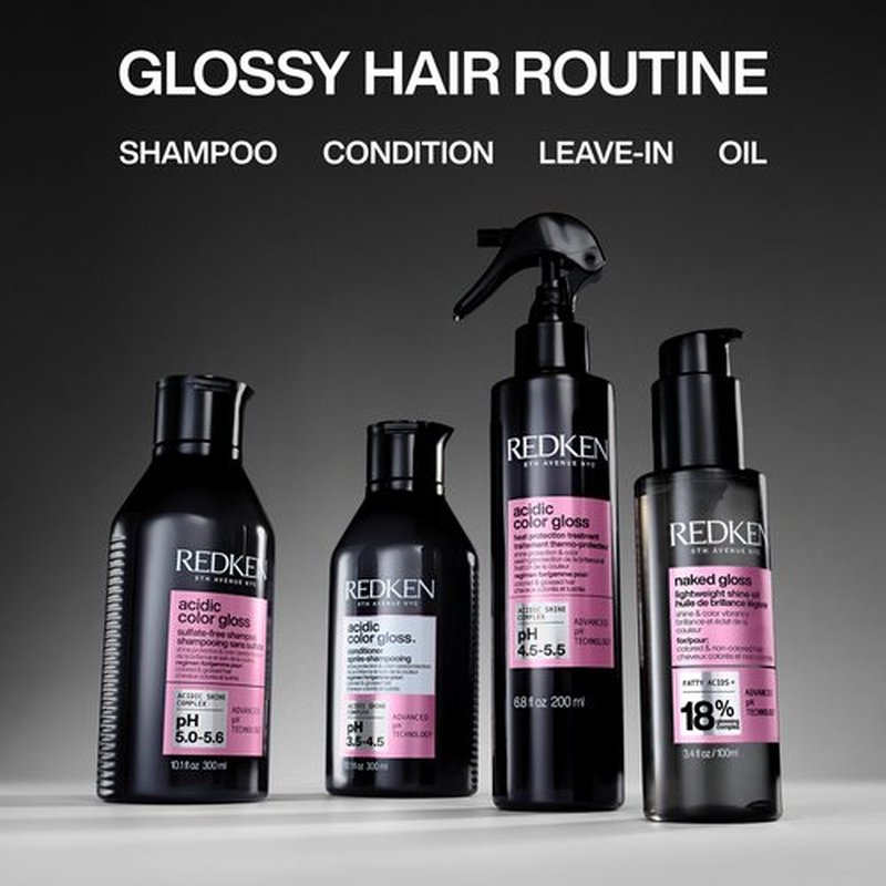 Redken Naked Gloss Shine Hair Oil - Adds Shine & Enhances Color Vibrancy, Lightweight Heat Protectant, Frizz Control, Infused with Omega-9, For Dull or Color-Treated Hair