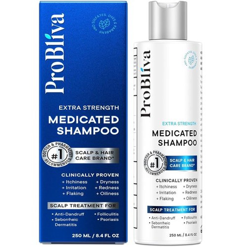 ProBliva Anti-Fungal & Dandruff Shampoo: Extra Strength Scalp Treatment Shampoo for Dandruff, Folliculitis, Psoriasis, Seborrheic Dermatitis & Dry Scalp
