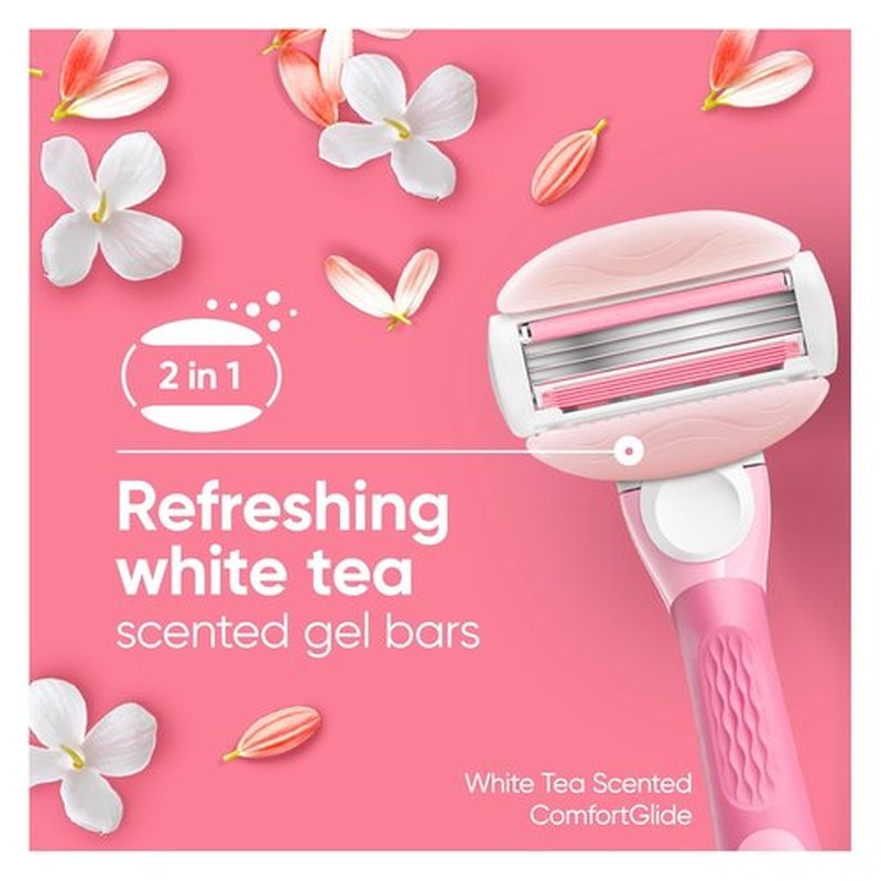 Gillette Venus ComfortGlide Women's Razor Blade Refills - White Tea & Olay, 6 Count Total