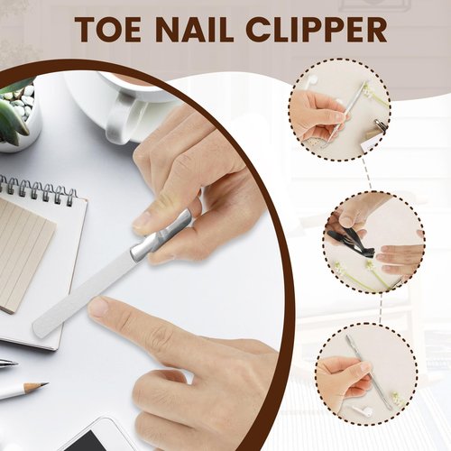 6Pcs Nails Clipper Set Stainless Steel Nail Trimming Large Opening Finger Clippers Splash Proof Fingernail Shear Set for Toes
