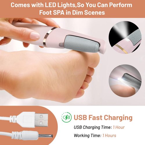 Electric Foot Callus Remover, Electric Callus Remover Professional Pedicure Tool, Rechargeable Foot Pedicure Kits for Dry, Dead, Cracked, Hard Skin, Men, Women, Dead Cracked Hard Skin Calluses