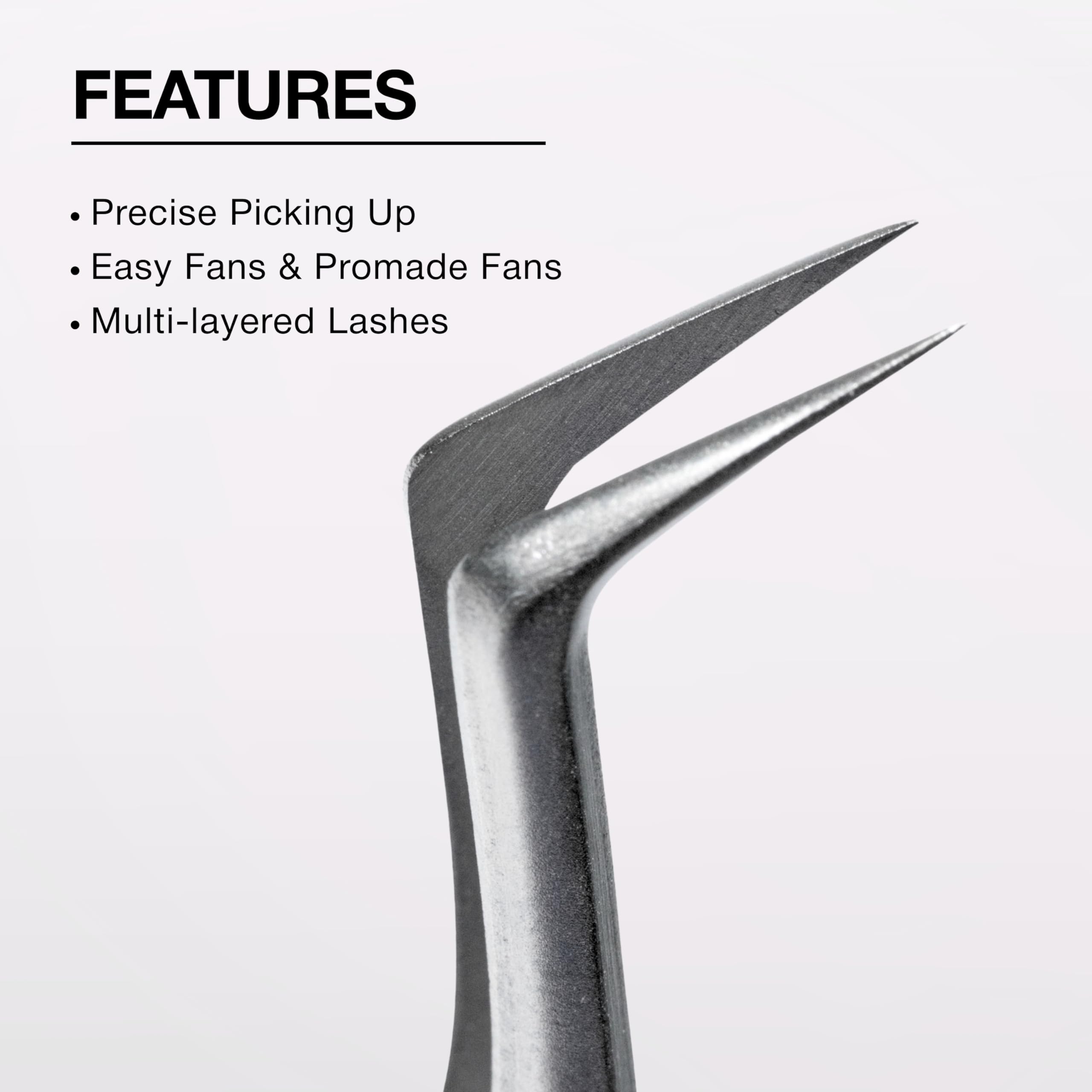 Curacoro Lash Tweezers for Eyelash Extensions - LashSmith 90° Tweezer for Easy Fan, Promade Fan & Multi-layered Lashes