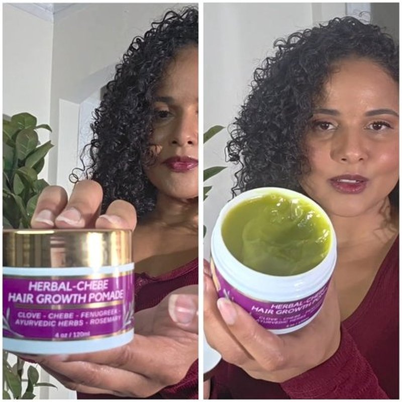 MAKOF BEAUTY Chebe Hair Growth Grease - Herbal Pomade with Clove, Fenugreek, Rosemary, Moringa & Ayurvedics Herbs for Hair Loss, Edges & Thinning Hair 4oz