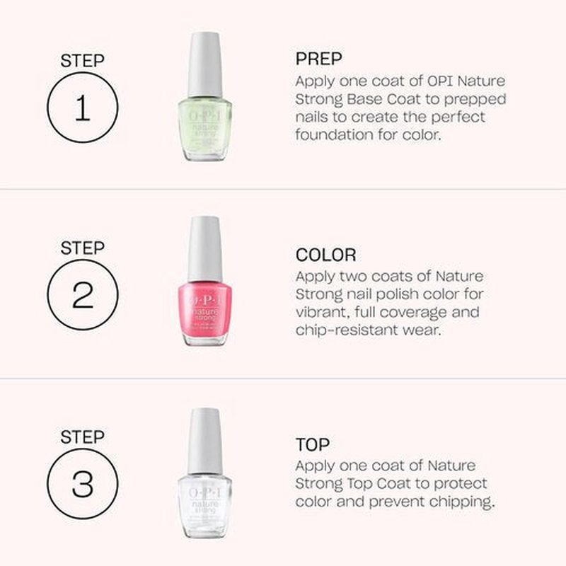 OPI Nature Strong 3-Step Nail Care System - Botanical Base Coat, Top Coat & Colorful Polishes | Eco-Friendly, Vegan & Cruelty-Free