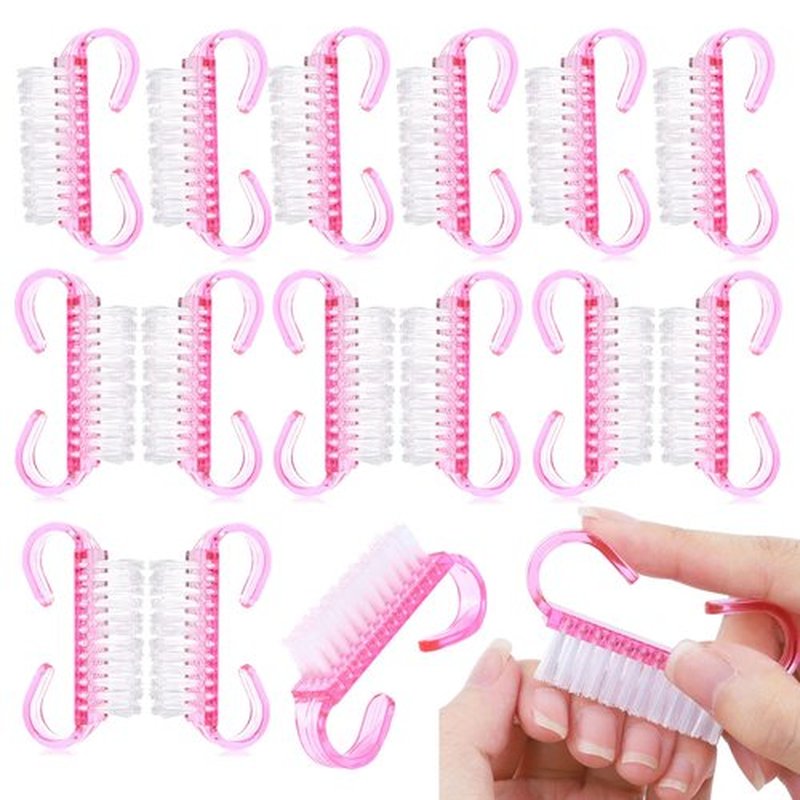 20pcs nail brushes for cleaning, Handle Grip Nail Brush, Random Color Hand Fingernail Brush Cleaner Scrubbing Kit Pedicure for Toes and Nails Men Women