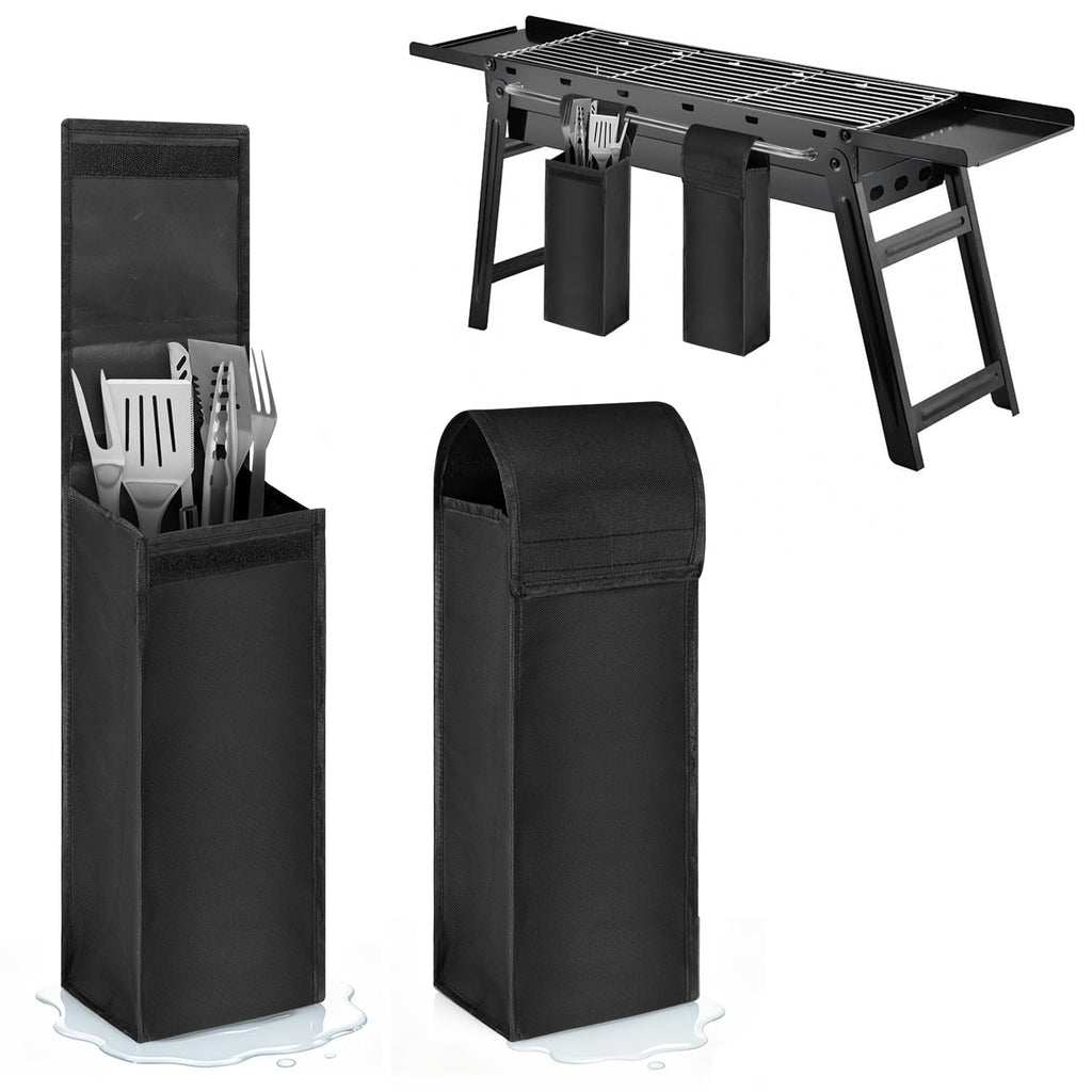 BOHEMIABY Upgraded Grill Tool Storage Caddy, Hollow Design - Automatic Drainage, Storage and Grilling in One, 20 X 6 X 6 Grill Utensil Storage Holder for Barbecue Restaurant, Family, Camping